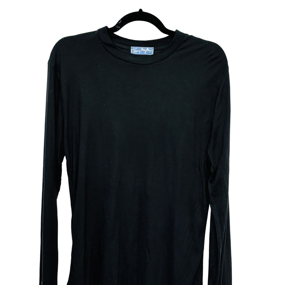 Thierry Mugler Paris Black Long Sleeve T-Shirt EU 56 - Picture 4 of 8